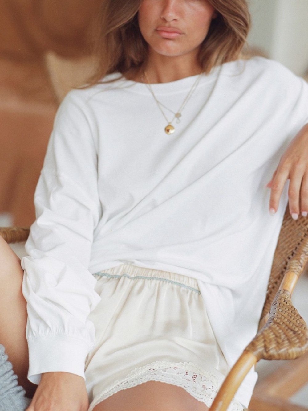 Free People Perfect Oversized Long Sleeve White